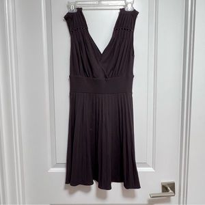 THEORY DELANA DELIGHT Draped Pleated Swing Dress Sz P (XS) Plum Purple.